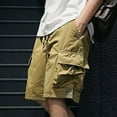 thumbnail image 5 of Mens Cargo Shorts Shorts Men Athletic Work Short Pants Y2k Sweat Shorts Mens Chino Cotton Shorts Drawstring High Waisted Elastic Gym Shorts Men Summer Beach Shorts with Multi-Pockets, 5 of 5