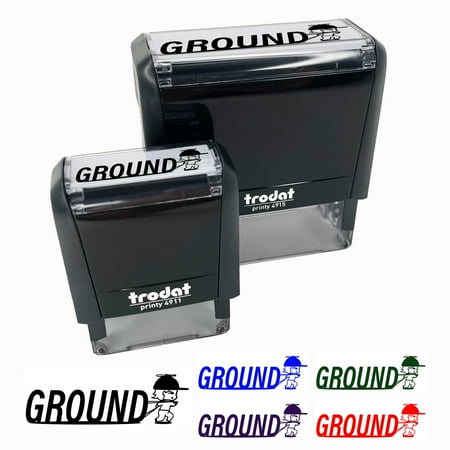 

Ground Mail Service Running Person Self-Inking Rubber Stamp Ink Stamper for Business Office - Green Ink - Small 1-1/2 Inch