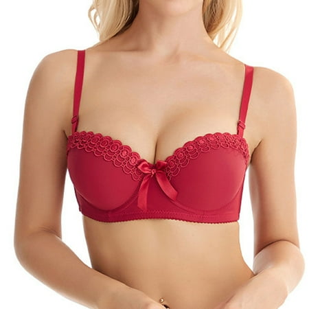 

Idoravan Women s Full Coverage Bra Clearance Fashion Woman s Lace Beauty Back Solid Strap Wrap Plus Size Bra Underwear