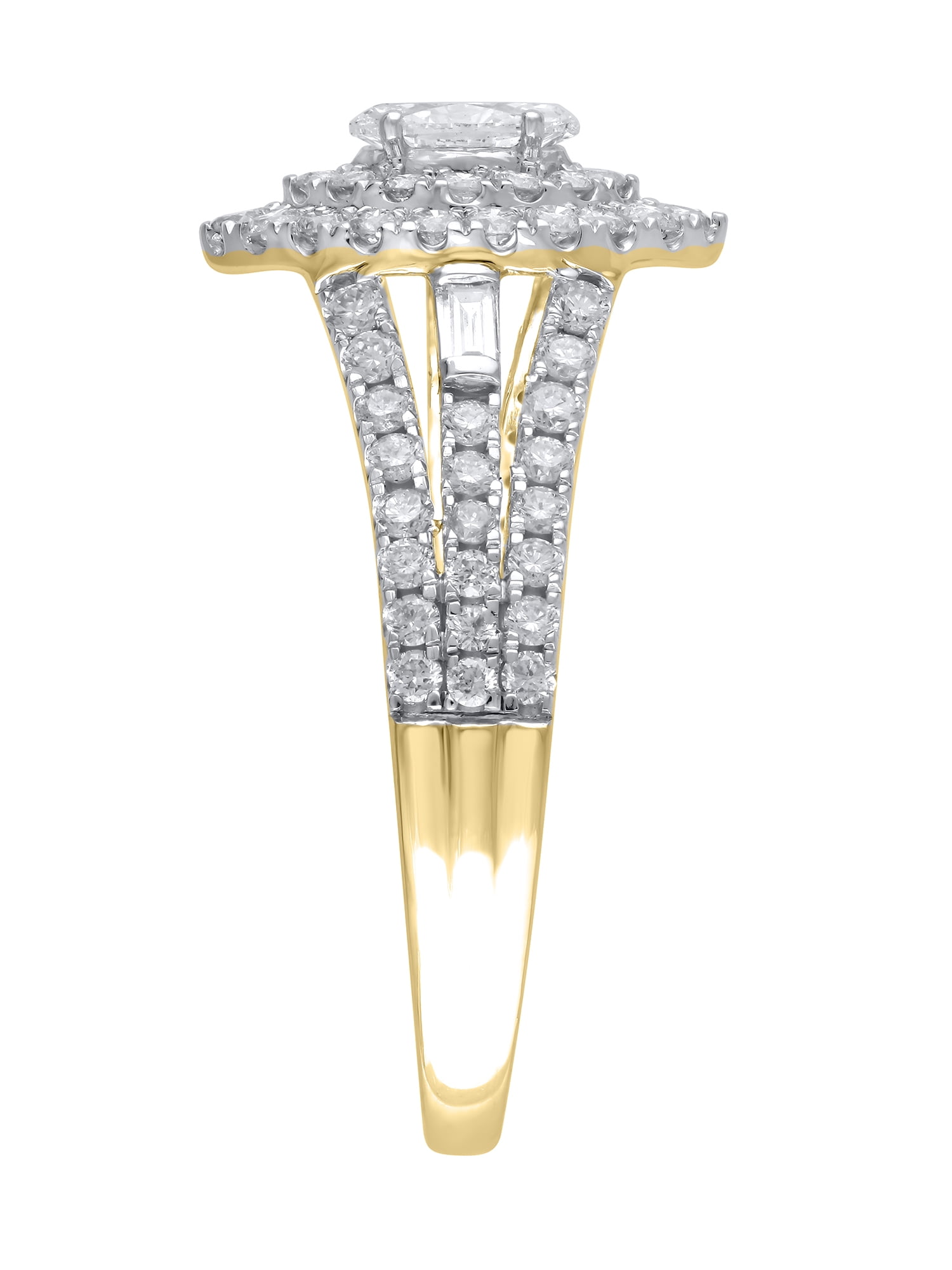 1 Carat T.W. (I2 clarity, H-I color) Brilliance Fine Jewelry Marquise cut Diamond Engagement Ring in 10kt Yellow Gold, Size 8