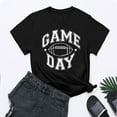thumbnail image 4 of Tittly T Shirts for Women Graphic Tees Football T Shirts Women Cute Football Graphic Tee Tops Funny Sunday Casual Short Sleeve Tee Shirts Tshirts Shirts Tops for Women Trendy Black L, 4 of 4