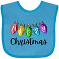 thumbnail image 3 of Inktastic Merry Christmas Rainbow Holiday Lights Boys or Girls Baby Bib, 3 of 4