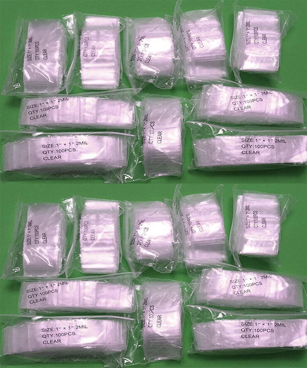 Zip Lock Bags 1" x 1" Reclosable 2mil Zip Seal 2,000 Mini Baggies Small Size 