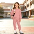 thumbnail image 5 of LvhaoGJOB Little Kids Boys Sweatshirt and Jogger Pants Outfit Set, Pink - fleece fabric, 5 of 7
