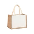 thumbnail image 2 of Bolso Mano Yute Arpillera para Mujer Bolso Diario Lona Color Contrastante (grande), 2 of 9