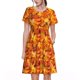 thumbnail image 1 of Easygdp Autumn Maple Leaf Pile para Vestido Transpirable de Mujer, Vestido Suelto de Manga Corta con Pliegues y Bolsillos para el Verano, 1 of 5