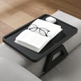 thumbnail image 3 of Danfoxer Couch Arm Tray,Bamboo Folding Sofa Tray,Sofa Armrest Tray Clip-On Couch Desk for Drinks,Snacks,Phone,Remote Control（Black）, 3 of 5