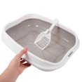 thumbnail image 2 of Semi Enclosed Splashproof Cat Toilet for Small Animals 1 Set Pet Litter Box Sandbox Container Tray Accessories, 2 of 9
