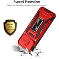 thumbnail image 5 of iPhone 12/12 Pro Case, Red-Two Way Stand, Heavy Duty Protective Sturdy Rotate Ring Kickstand Phone Case with Sliding Camera Cover, Military Grade, TPU, Polycarbonate, 6.1'', 5 of 13