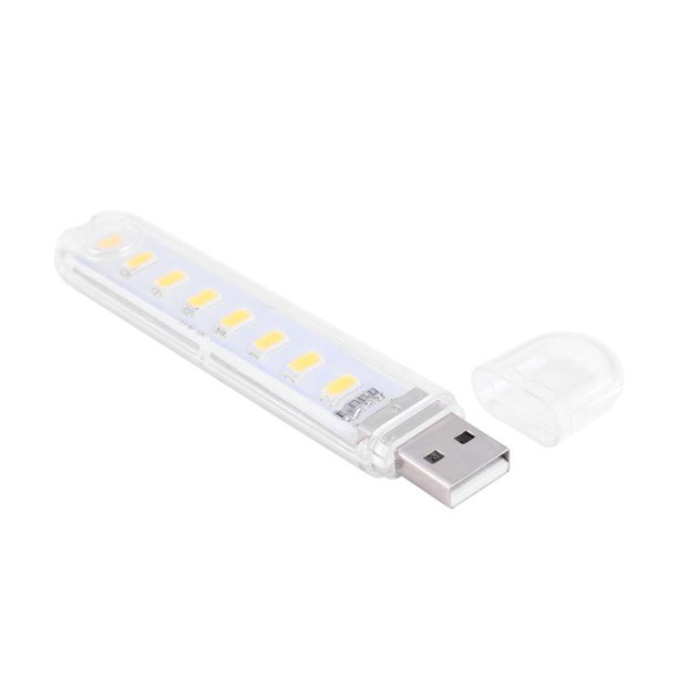 Lámpara Mini de lectura brillante de luz de libro USB portátil para computadora portátil (amarillo 8LED) JShteea Para estrenar