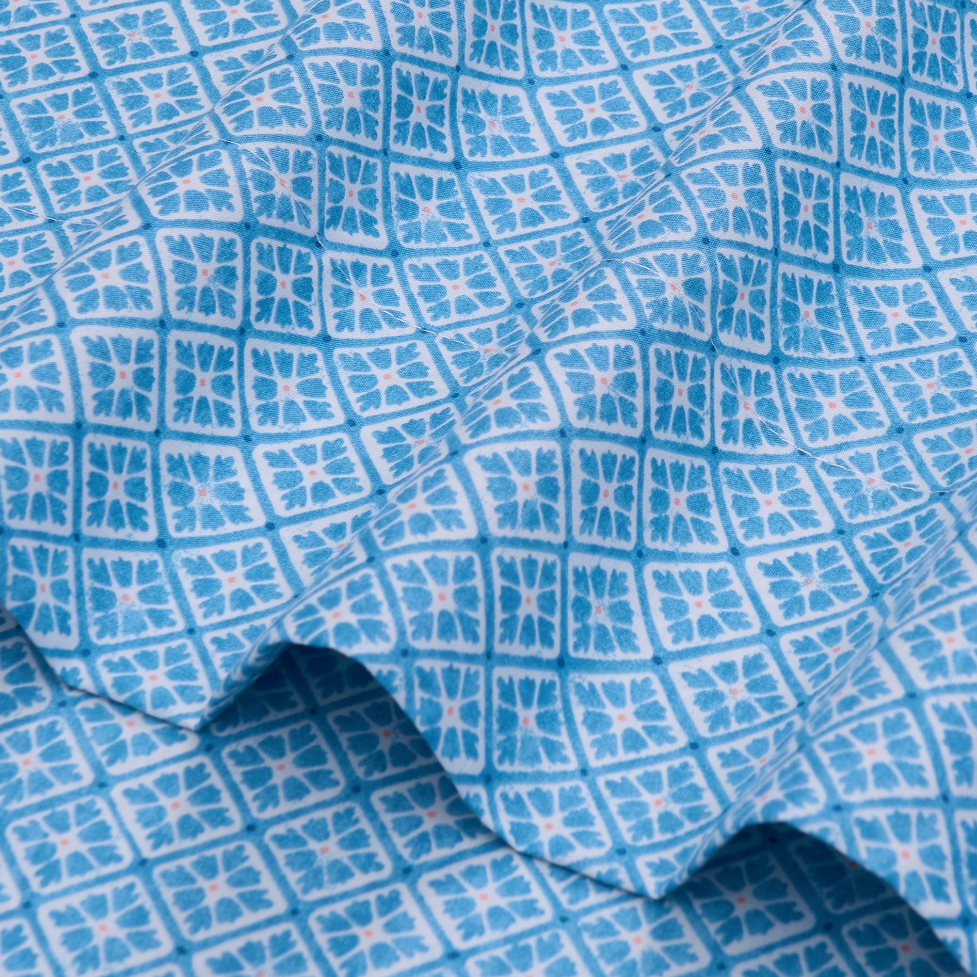 Mainstays by Becky G. & Alejandra 3-Piece Blue Cool Geo Super Soft Microfiber Bed Sheet Set, Twin-XL