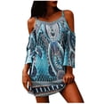 thumbnail image 2 of Mefallenssiah Robes d'Été pour Femmes Robe de Plage Cover Ups Boho Imprimé Floral Mini Robe Robes d'Été, 2 of 9