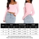 thumbnail image 2 of Blusa Mangas Largas Camisa básica para mujer, top ajustado, cuello en forma de corazón, traje de calle (rosa L) Ygjytge Rosa T L para Mujer, 2 of 6