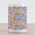 thumbnail image 2 of Modern Ceramic Toothbrush Holder, Geometric Circles Rounds in Vivid Colors Retro Design with Abstract Background Print, Versatile Countertop for Bathroom, 4.5" X 2.7", Multicolor, by Ambesonne, 2 of 4
