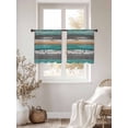 thumbnail image 2 of Coastal Style Sheer Curtains 45 inches Long 2 Panels Set Vintage Green Brown Stripes Wood Grain Tiers Sheers Rod Pocket Small Window Short Curtains for Kitchen Cafe, Each 52" W x 45" L, 2 of 7