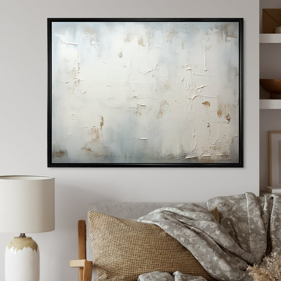 Designart "Empty Canvas Horizon In Abstract" Minimalism Floater Framed Canvas Wall Art