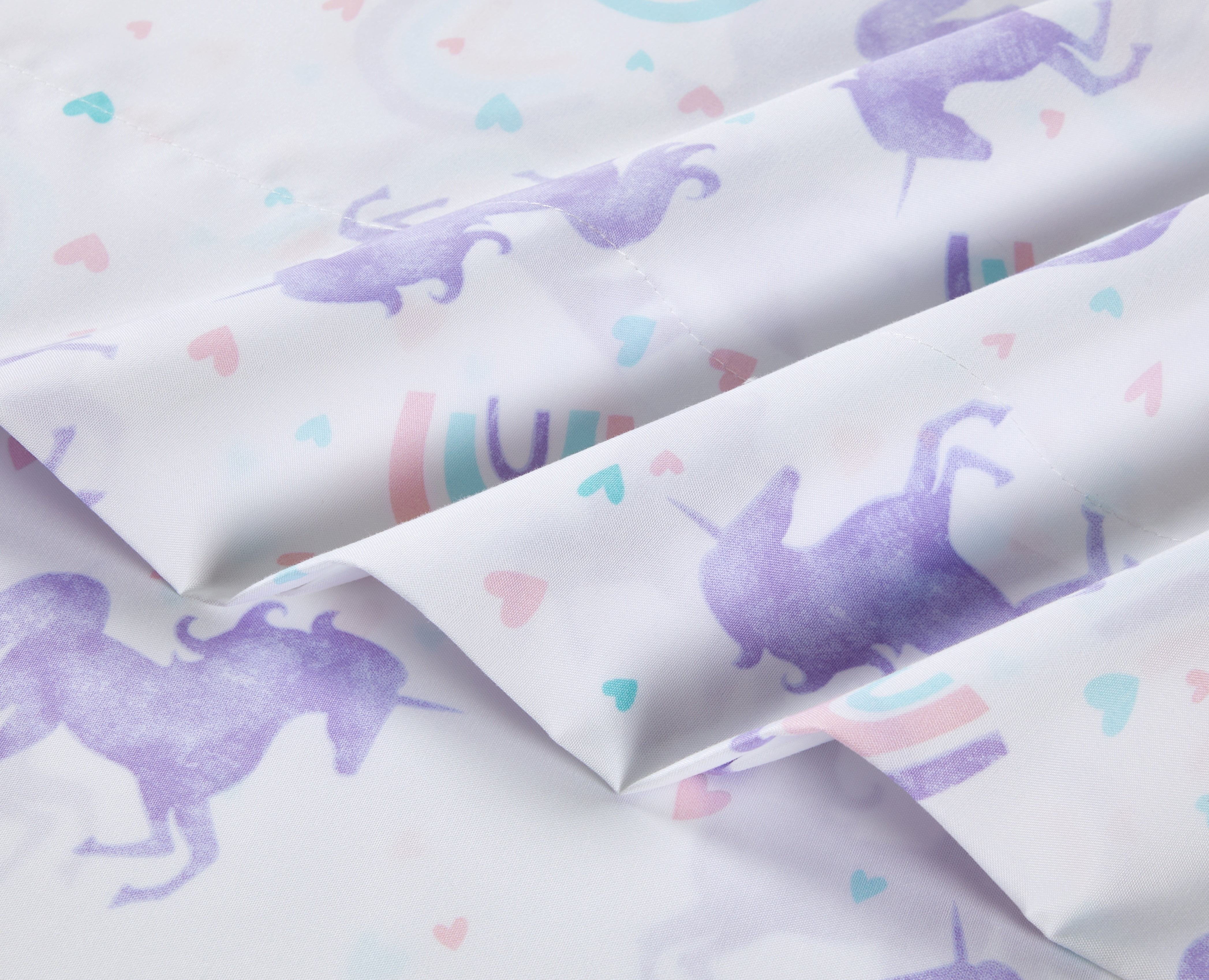 Your Zone Kids Super Soft Microfiber Sheet Set Full, Purple Unicorn, 4 Piece