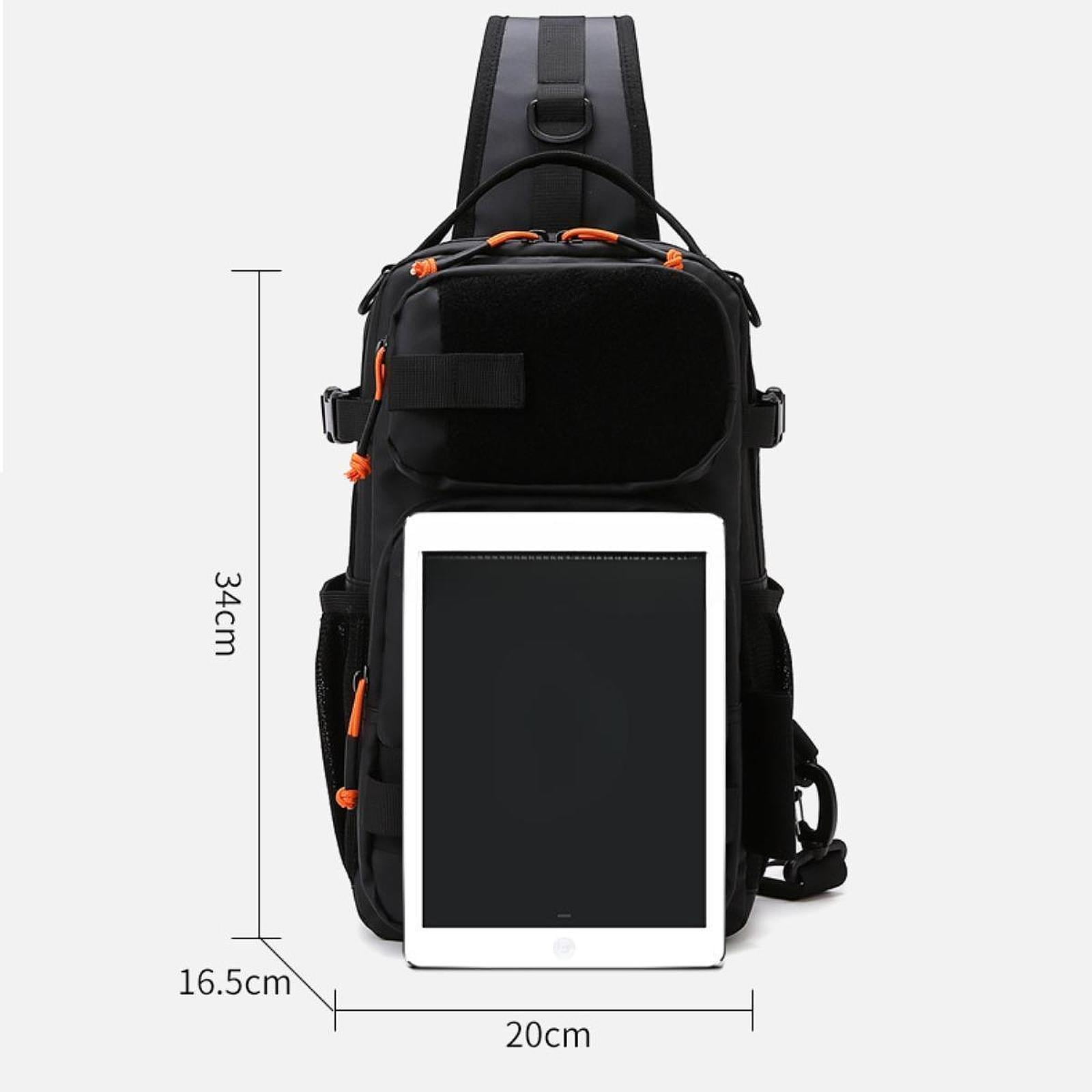 harayaa Bag of Light Fishing Equipment with Front Pockets And Higher Than Zipper, Sports Black