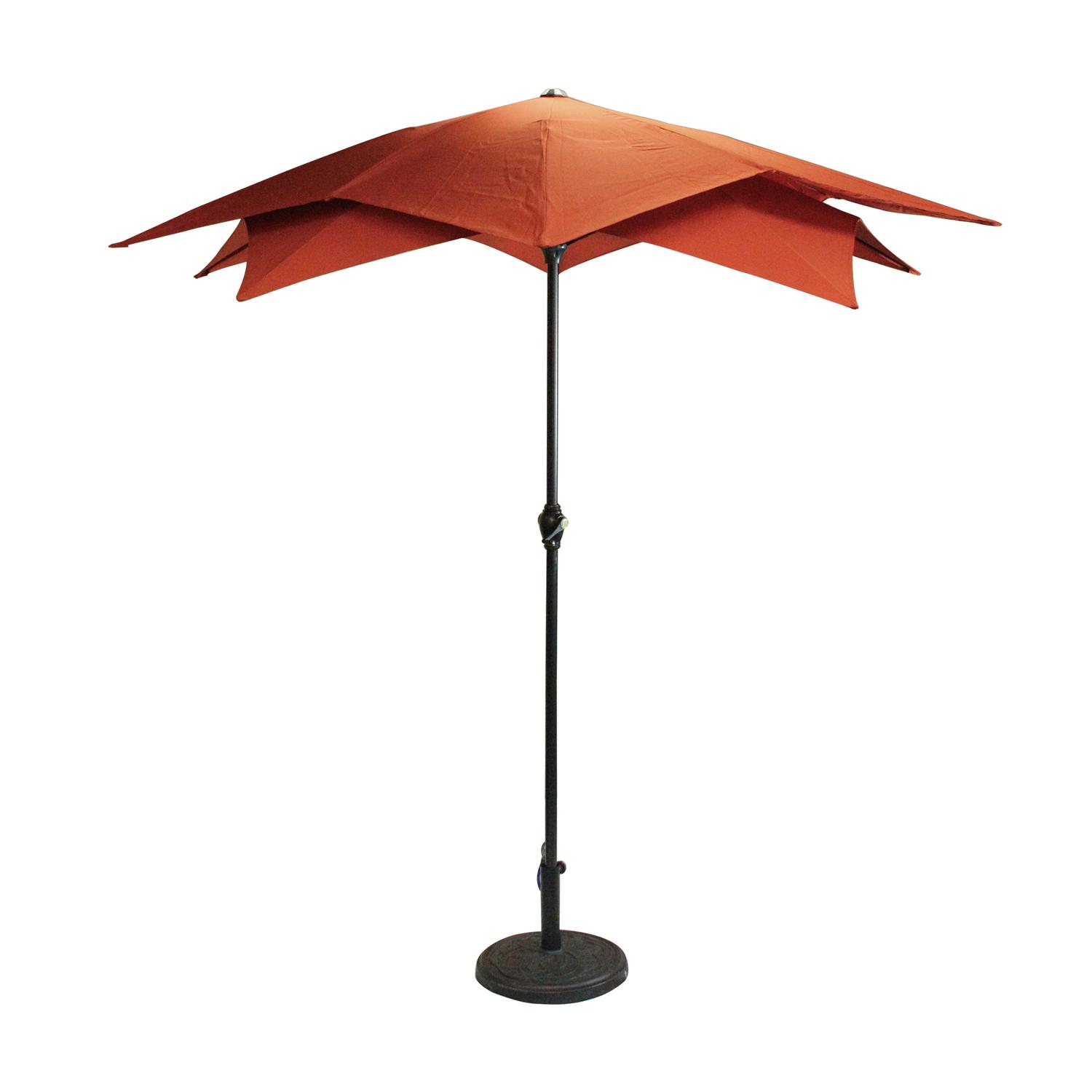 Outdoor Patio Lotus Umbrella 6 5 Ft With Hand Crank Terracotta Walmart Com Walmart Com