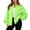 Fluorescent Green, variant on Women's Zip Baseball Jacket, Long Sleeve Solid Color German Velvet Loose Oversized Thermal Coat Outerwear, Purple, XL