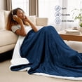 thumbnail image 3 of Manta Reversible Sherpa Utopia Bedding 229x229 cm Azul Marino, 3 of 8