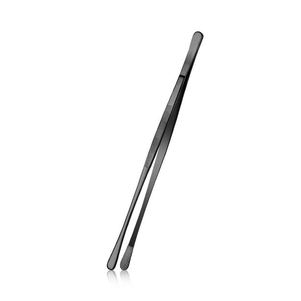 Bundlepro Kitchen Fine Tweezers Tongs, 12'' Round Head Stainless Steel