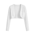 thumbnail image 6 of Ankola Women's Bolero Shrug Long Sleeve Lightweight Knit Cropped Cardigan Open Front Sweater for Dresses, 6 of 6