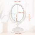thumbnail image 4 of Espejo de maquillaje ovalado de Unique Bargains, espejo de maquillaje de doble cara, espejo de escritorio giratorio 360° para mujeres en color beige, 4 of 7