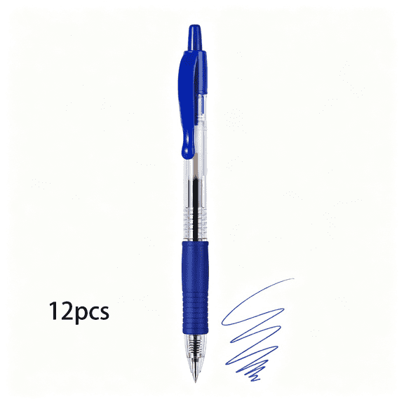 CCOCC G2 Premium Refillable and Retractable Rolling Ball Gel Pens, Ultra Fine Point, Gel Ink Pens, 0.38Mm, Blue Ink, 12-Pack Blue Pens