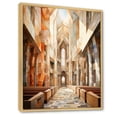 thumbnail image 2 of Designart "Cubist Religious Landscape Chapel Edition I" Spiritual Framed Wall Art - Cabin Yellow Church Hallway Framed Wall Art Decor, 2 of 6