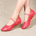 thumbnail image 3 of TOWED22 Womens Pointed-Toe Flats Shoes PU Leather Stitching Dress Flats Shoes Comfortable Work Shoes(Red,9), 3 of 6