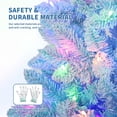 thumbnail image 3 of Bingirl Prelit Pencil Christmas Tree with 100 Dual Color LED Lights - Blue Gradient, Snow Flocked, 320 Branch Tips, Includes Metal Stand, 3 of 7