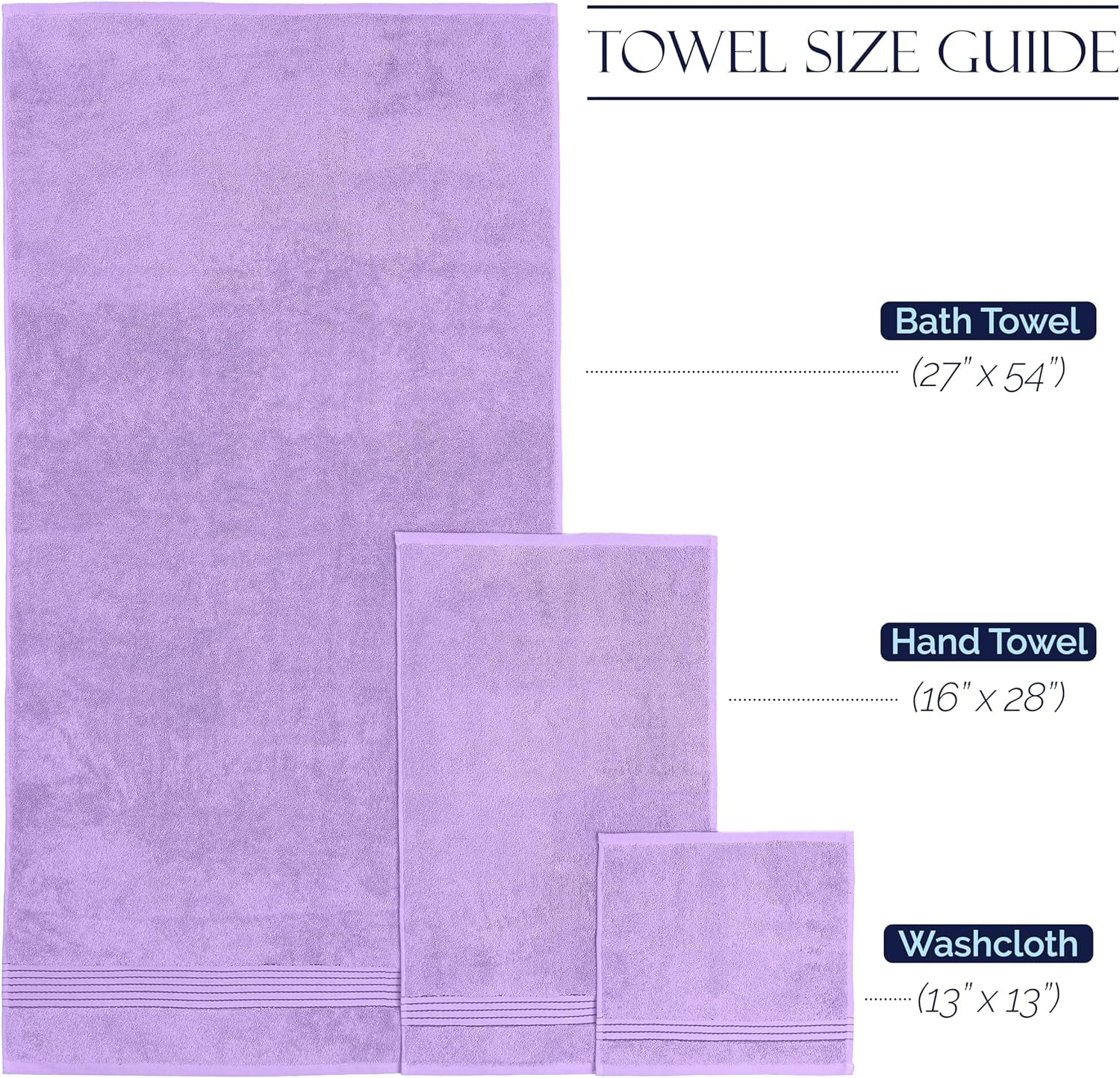 Cotton 100 % Highly Absorbent Shower Towels, Lilac