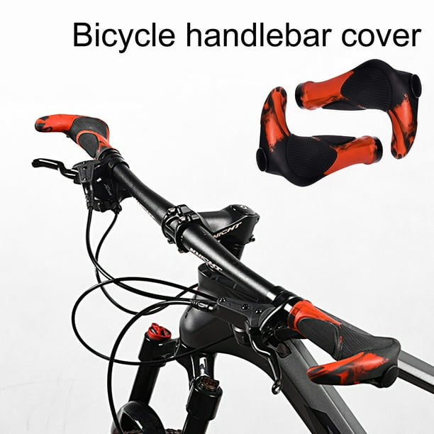 HCfuz 1 Pair Bicycle Handlebar Grips Lamb Horn Shape Ergonomic Rubber