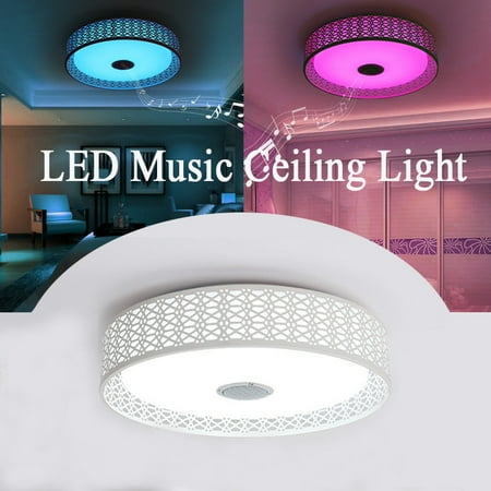 Led Music Ceiling Light Remote Control Modern Pendant Flush