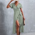 thumbnail image 3 of Vestido cruzado floral NikouMX con cuello en V para mujer verano S M L XL XXL, 3 of 6