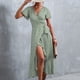 thumbnail image 3 of Vestido cruzado de verano con escote en V, vestido cruzado floral para mujer, vestido largo floral para mujer, vestido floral con escote en V, durabilidad probada en el tiempo, 3 of 6