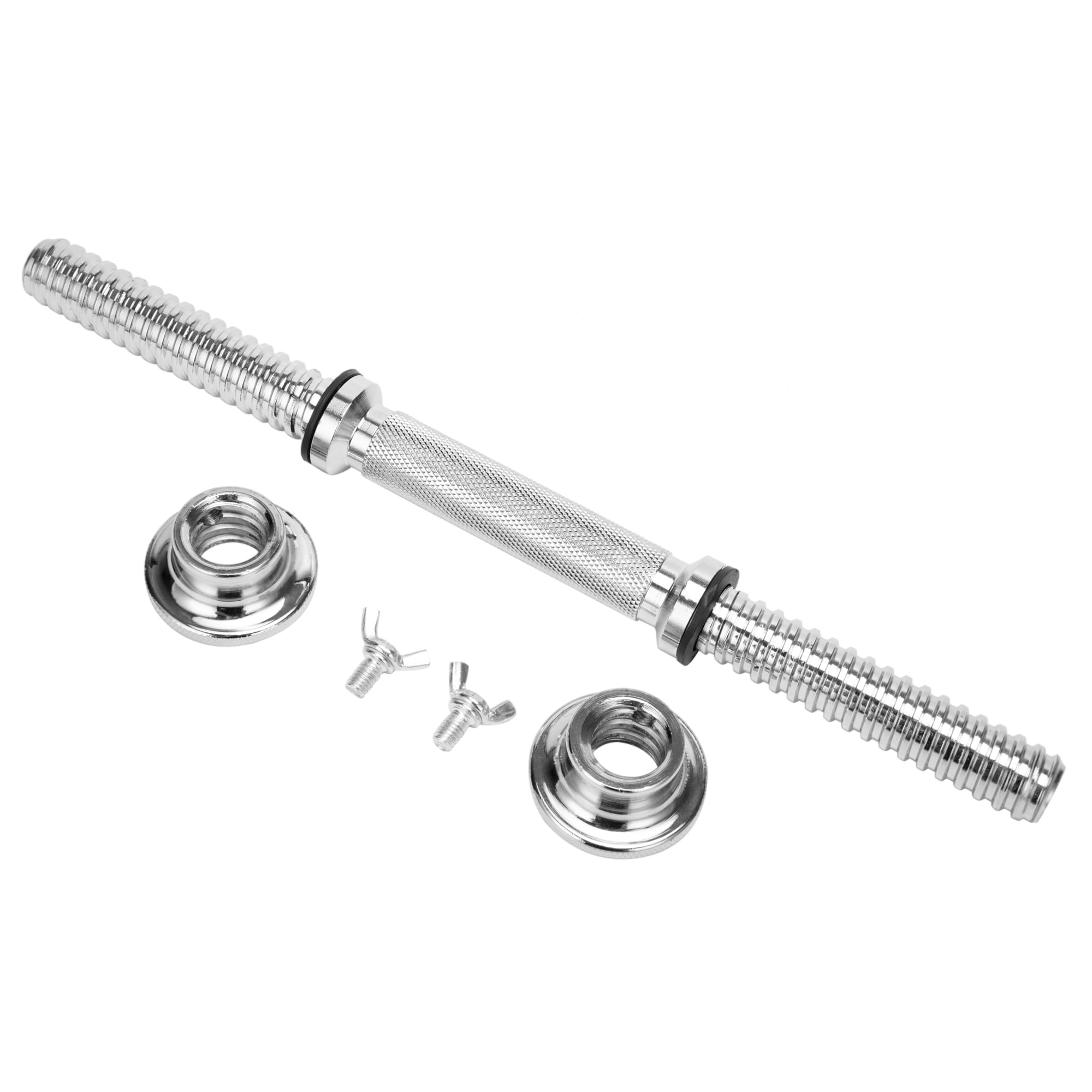 LELINTA 1 Pair of Steel Dumbbell Bars Chrome Dumbbell Handles Weight Lifting Spinlock Collar Set for Gym Barbells Dumbbell Bars Strength Training, Length /17.7"/45CM