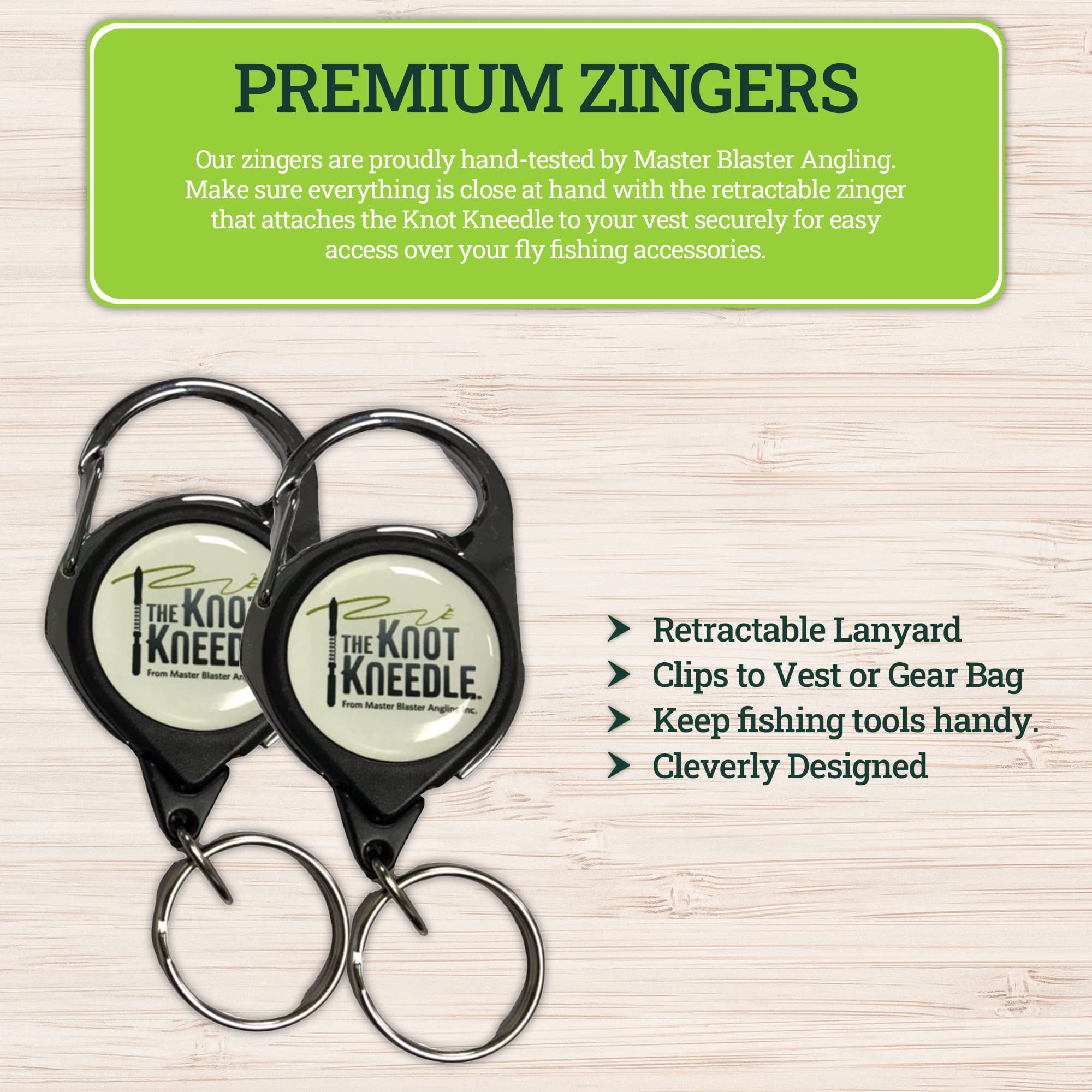 KNOT KNEEDLE Catch Lunker Bundle 2 Epic, Fishing Accessories of 2 Zingers, Fly Straightener, Fly Fishing Box, Fishing Knot Tying Tool Tie 25+ Basic and Advanced Knots - 5-Piece Bundle