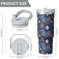 thumbnail image 4 of Modern 30oz Handheld Travel Tumbler with Handle – Double Wall Stainless Steel Insulated Cup, Flip Straw Lid, Leak-Proof & BPA-Free for Hot and Cold Drinks – Durable Coffee & Juice Mug White, 4 of 7