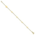 thumbnail image 2 of Auriga 14k Yellow Gold Polished Oval Discs Station Bracelet 7inch for Women, 2 of 5