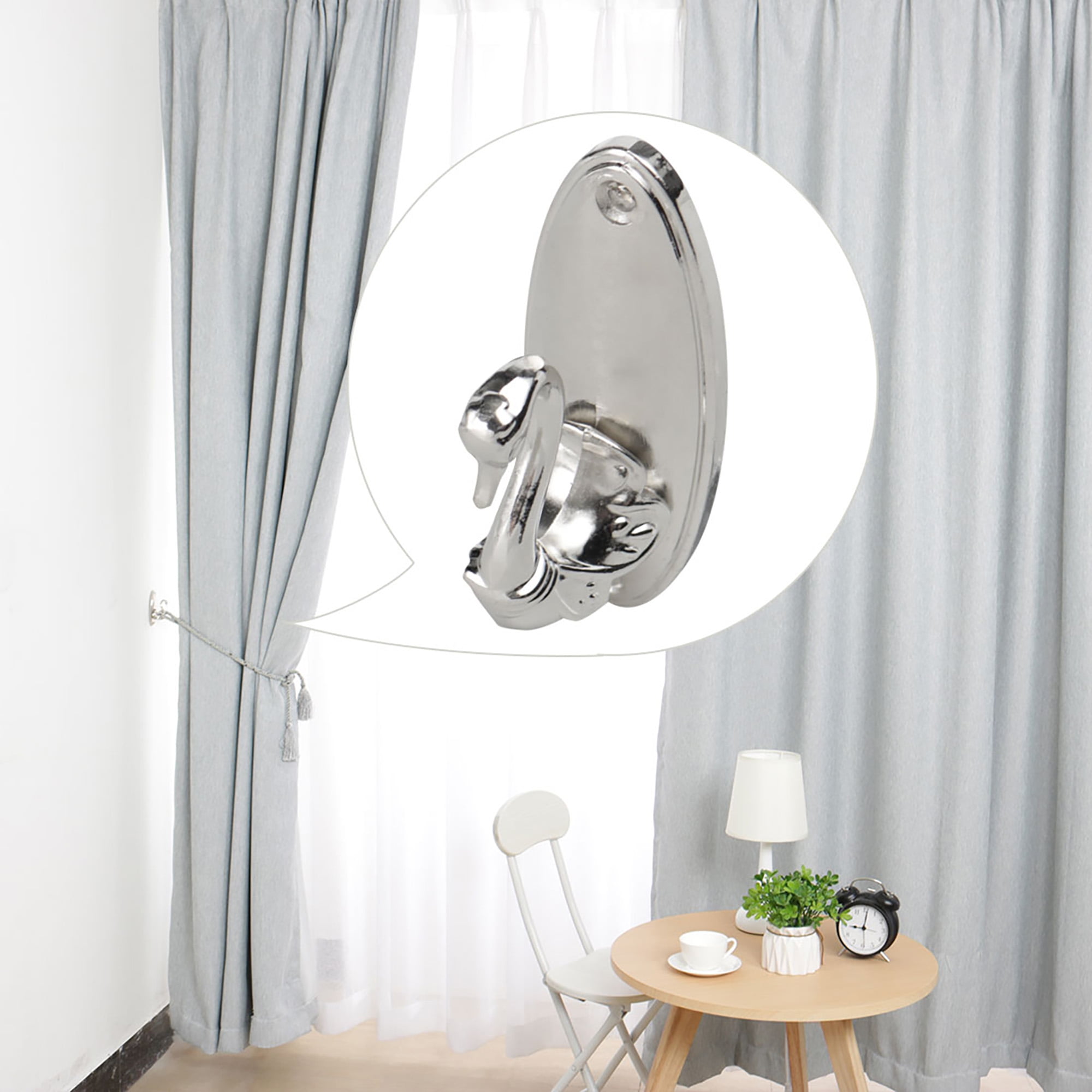 2pcs Zinc Alloy Window Curtain Tieback Holders Hook Drapery Screens