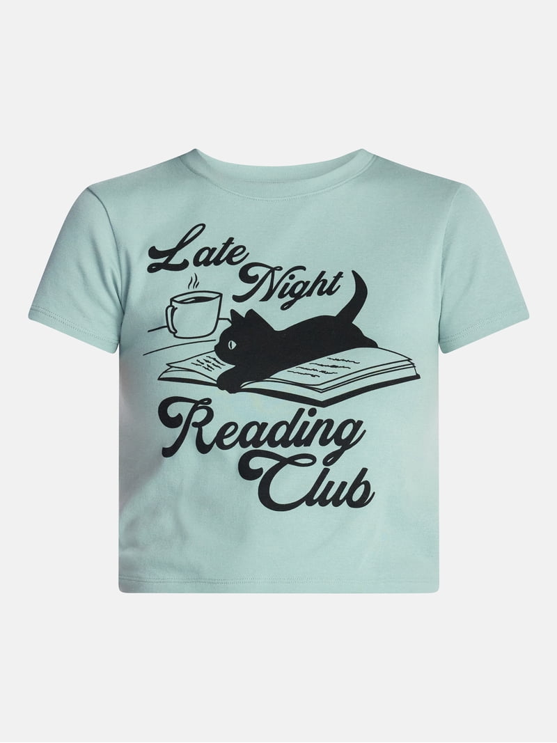 Late Night Reading Club Women's Graphic Cropped Baby Tee with