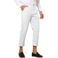 thumbnail image 5 of Pantalones a rayas INSPIRE CHIC para hombre, corte ajustado, frente plano, recortados y entallados, blancos, talla 30, 5 of 5