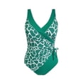 thumbnail image 4 of Erwazi Womens Plus Size Printed One Piece Tummy Control Swimsuit Ruffled Front Backless Bathing Suit, 4 of 8