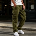 thumbnail image 2 of TOMVIGX Cargo Pants for Men Drawstring Sweatpants Elastic Waist Athletic Baggy Workout Pants Casual Straight Leg Sweatpants Hiking Work Pants, 2 of 8