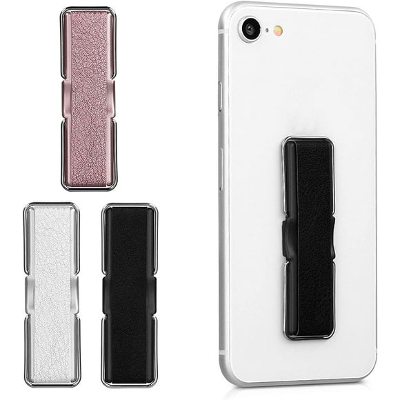 IBAOLEA Finger Holders for Phone (Set of 3) - Finger Holder Strap with Kickstand for Back of Phones or Cell Phone Case - Black, Silver, Rose Gold Black,Silver,Rosegold -