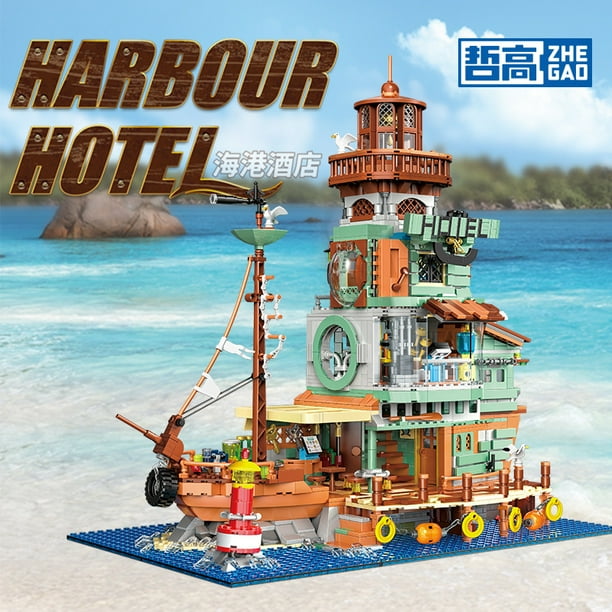 Zhegao 00981 00421 00423 Fishing Village Cabin Building Block Wharf Old Fishing Shop Assembled Street View Assembled Building Blocks Walmart