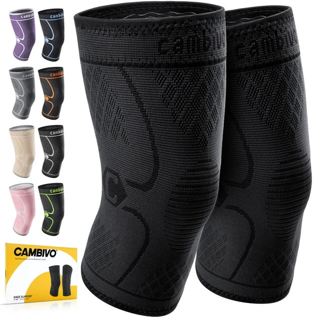 Rodilleras CAMBIVO para dolor de rodilla, manga de compresión, paquete de 2