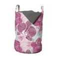 thumbnail image 1 of Floral Laundry Bag, Orchid Blossoms in Pink and Mint Shades and Grunge Effect Tropical Plant, Hamper Basket with Handles Drawstring Closure for Laundromats, 13" x 19", Multicolor, by Ambesonne, 1 of 4